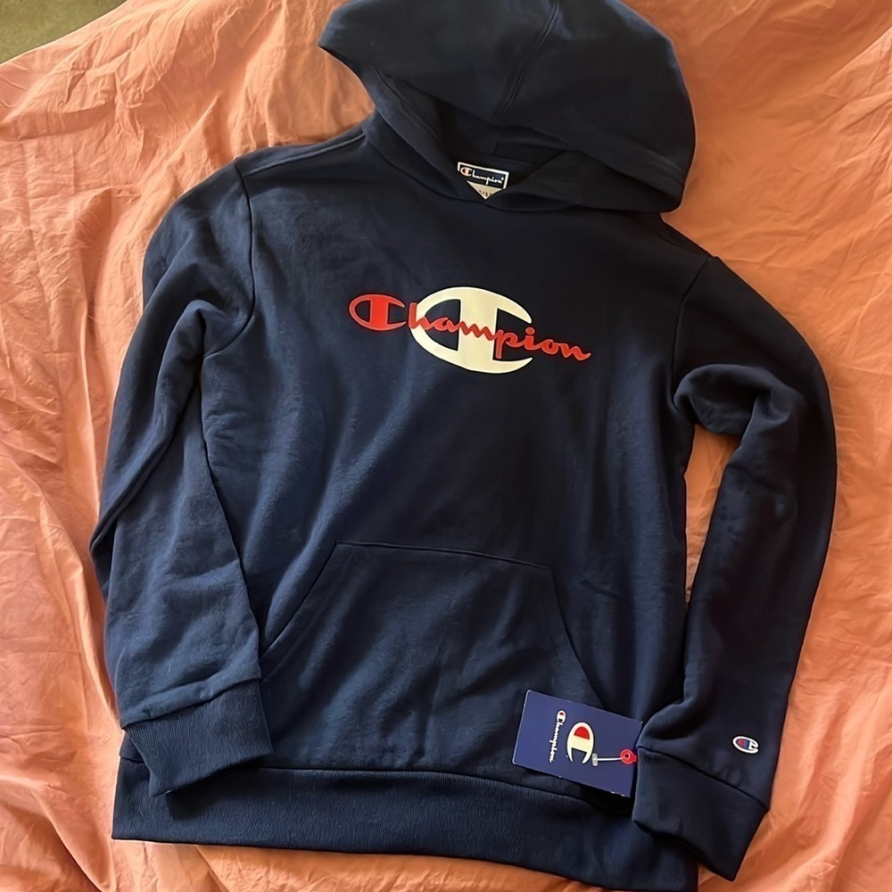 Boys Champion Navy Blue Hoodie NWT‎